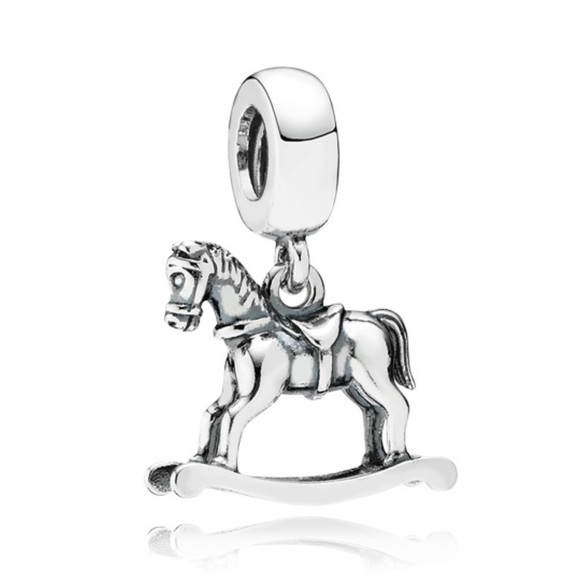 Pandora Rocking Horse Animal Rare Retired Bead Charm - Picture 1 of 5